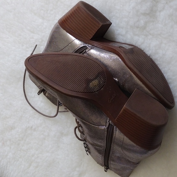 Silver Lace-Up Ankle Boots - Picture 5 of 5